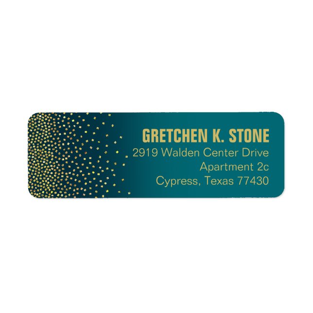 Etiqueta Ouros no Endereço do Céu | turquesa (Frente)