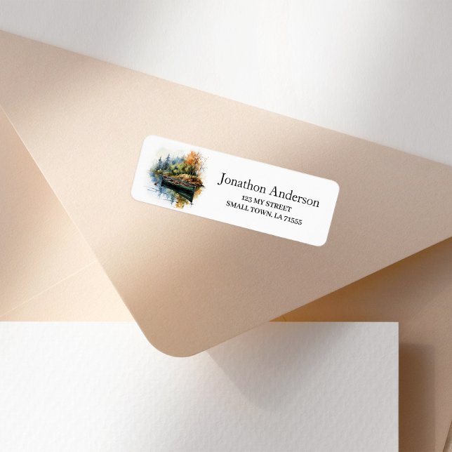 Etiqueta Outdoor River Canoe Address Label (Criador carregado)