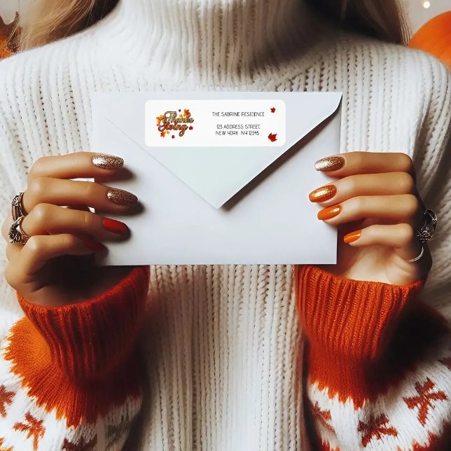 Etiqueta outono de Ação de Graças Elegante outono (Criador carregado)