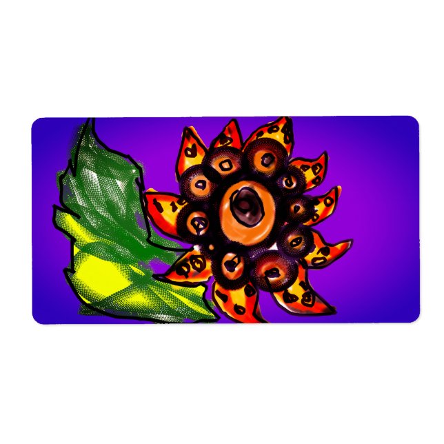 Etiqueta outono de girassol (Frente)