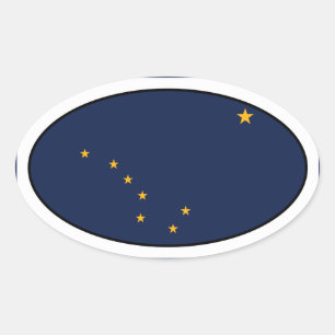 Etiqueta oval da bandeira de Alaska