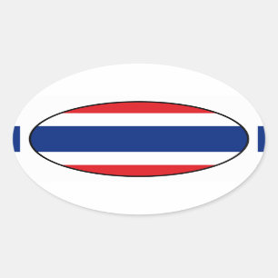 Etiqueta oval da bandeira de Tailândia