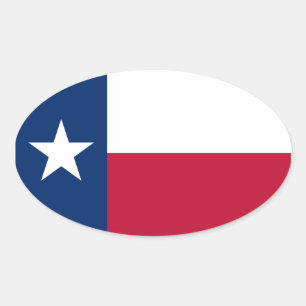 Etiqueta oval da bandeira de Texas