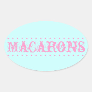 Etiqueta oval da mesa da sobremesa de Macarons