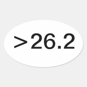 Etiqueta oval da milha >26.2