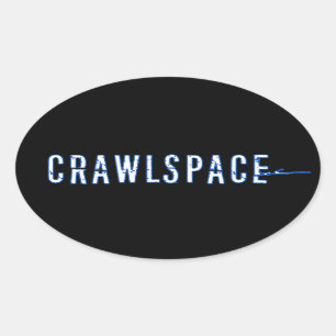 Etiqueta oval de Crawlspace - lustrosa