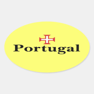 Etiqueta oval de Portugal* com cruz portuguesa
