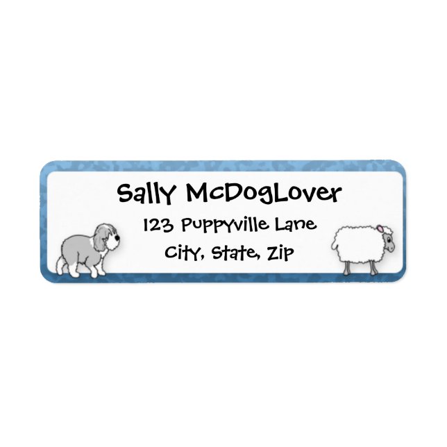 Etiqueta Ovelha ovelha-pastora inglesa (Frente)