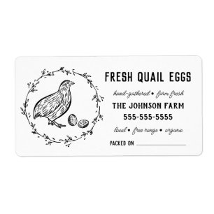 Etiqueta Ovos de codorniz   Nome da Fazenda do Vintage Rótu