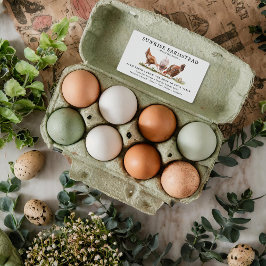 Etiqueta Ovos Frescos da Fazenda | Caixa de Ovos Monograma