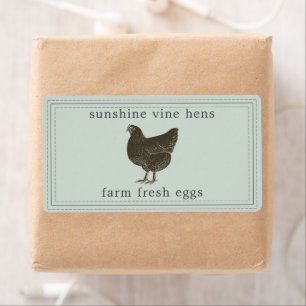 Etiqueta Ovos Frescos fazendas Vintage Hen Ovos Rótulo da C