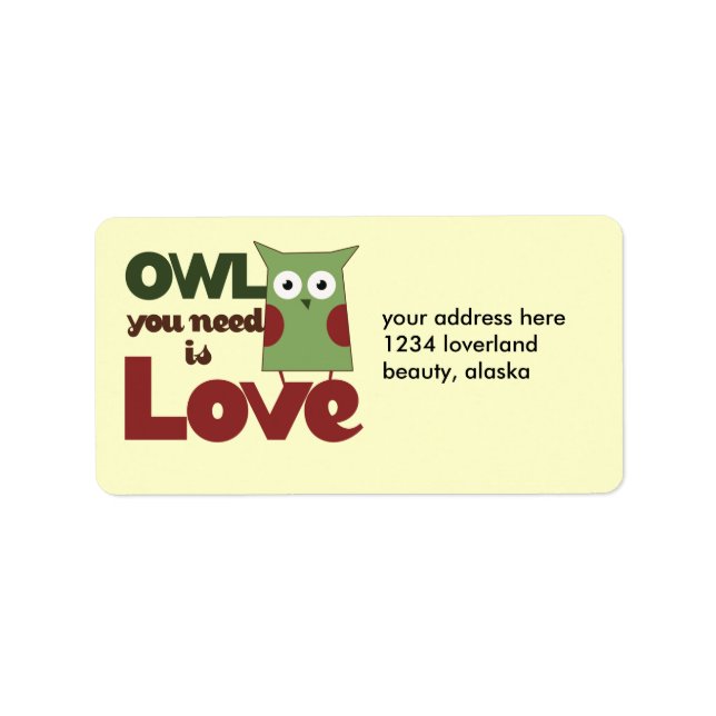 Etiqueta Owl Love (Frente)