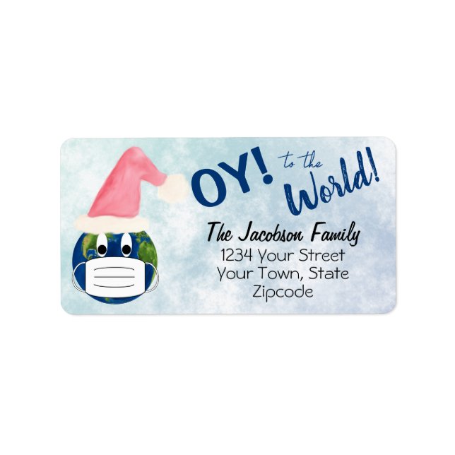 Etiqueta OY para o endereço de devolução mundial de feriado (Frente)