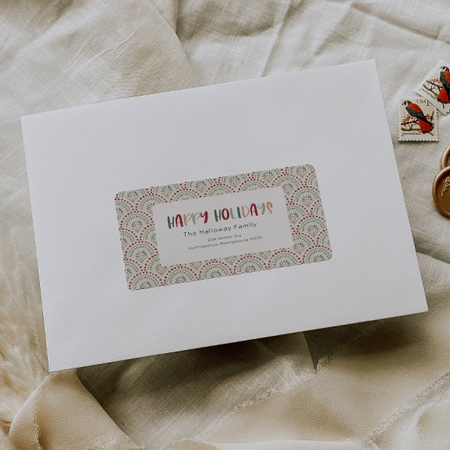 Etiqueta Pacote de endereço de retorno de férias festivas c (Criador carregado)