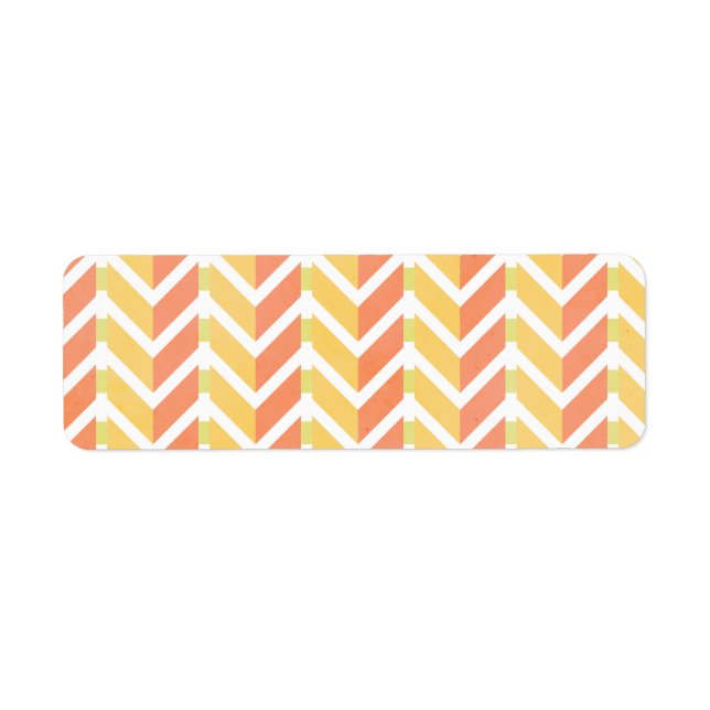 Etiqueta Padrão 3D amarelo e coral (Frente)