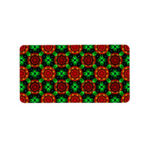 Etiqueta Padrão Abstrato Floral Moderno Boho Elegante #504