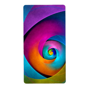 Etiqueta Padrão Azul Cor-de-rosa Abstrato Floral Moderno #1