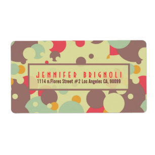 Etiqueta Padrão Colorido dos Círculos Retroativos