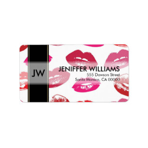 Etiqueta Padrão da boca vermelha personalizado