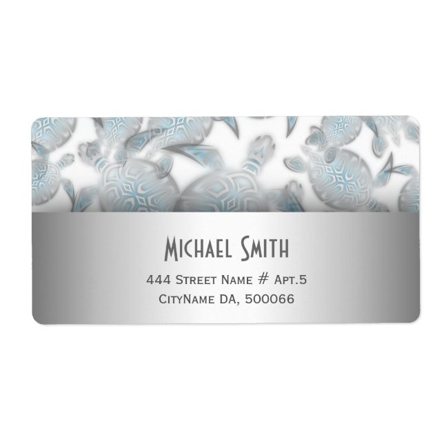 Etiqueta Padrão das tartarugas prateadas (Frente)