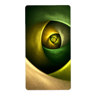 Etiqueta Padrão de Abstrato de Arte Floral Moderna Verde #2