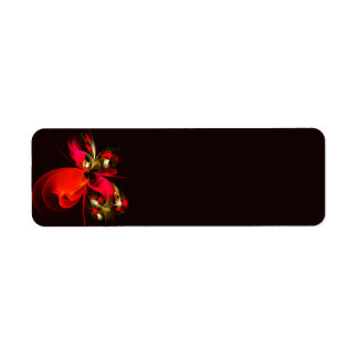 Etiqueta Padrão de Abstrato de Arte Vermelha Verde Floral M