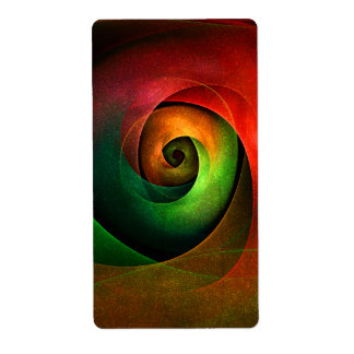 Etiqueta Padrão de Abstrato de Arte Vermelha Verde Floral M