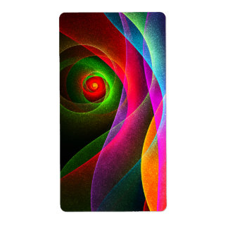Etiqueta Padrão de Abstrato de Arte Vermelho Verde Laranja