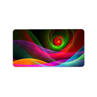 Etiqueta Padrão de Abstrato de Arte Vermelho Verde Laranja