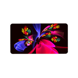 Etiqueta Padrão de Abstrato Floral Moderno Colorido #06
