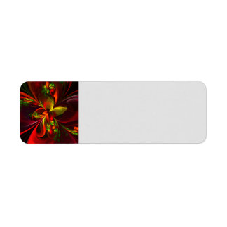 Etiqueta Padrão de Abstrato Floral Verde Moderno #05
