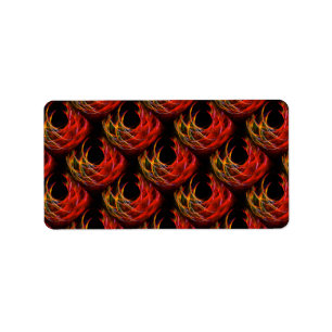 Etiqueta Padrão de Arte Abstrata Boho Elegante Moderno Fofo