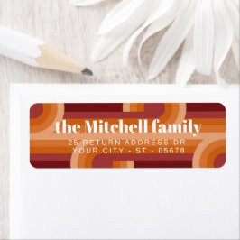 Etiqueta Padrão de Arte de Ondas de Abstrato Retroativas Pe