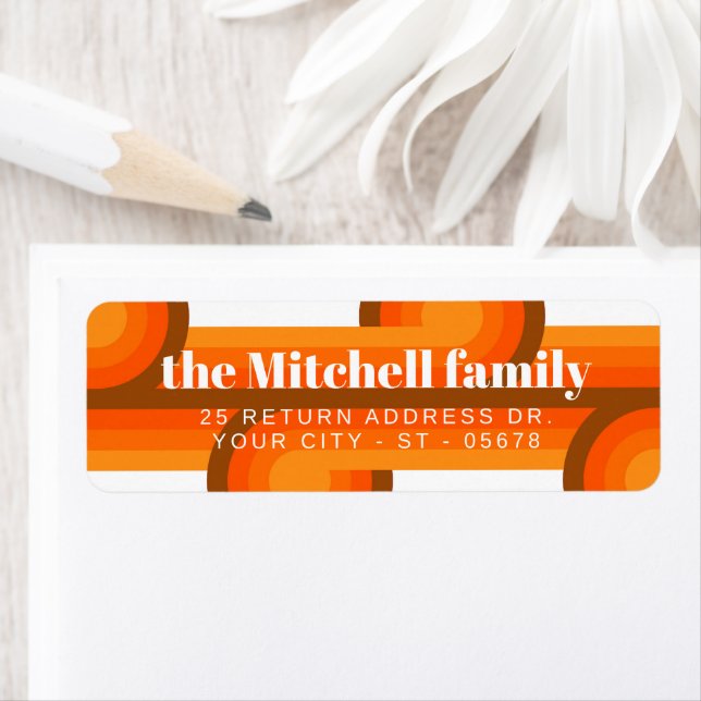 Etiqueta Padrão de Arte de Ondas de Abstrato Retroativas Pe (Insitu)