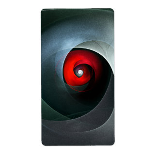 Etiqueta Padrão de Arte Moderna Abstrato de Roteiro Vermelh