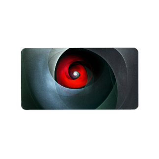 Etiqueta Padrão de Arte Moderna Abstrato de Roteiro Vermelh