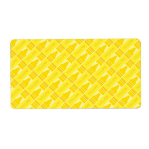 Etiqueta Padrão de Artsy Crayon Amarelo-Bonito