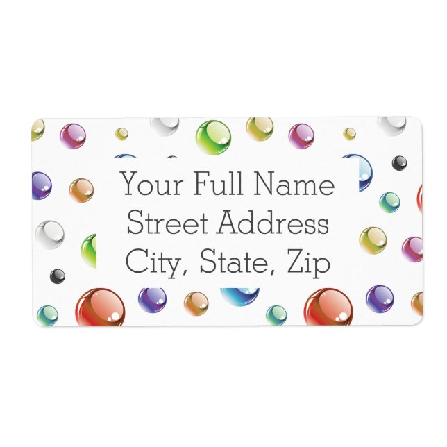 Etiqueta Padrão de Bolhas do Arco-Íris (Frente)