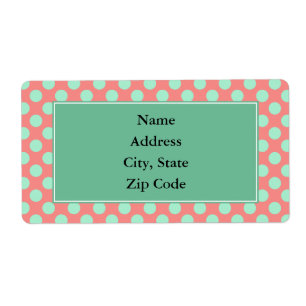 Etiqueta Padrão de Bolinhas Verde e Rosa da Casa da Moeda
