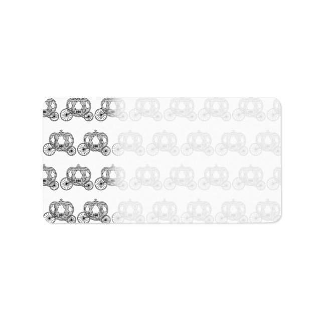 Etiqueta Padrão de Carruagem de conto de fadas. (Frente)