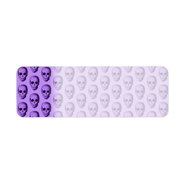 Etiqueta Padrão de Caveira Roxo. (Frente)