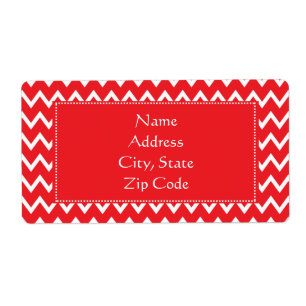 Etiqueta Padrão de Chevron Vermelho e Branco