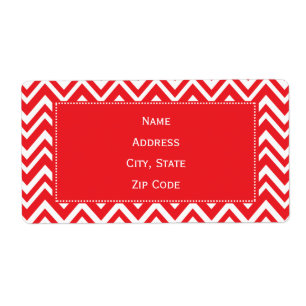Etiqueta Padrão de Chevron Vermelho e Branco