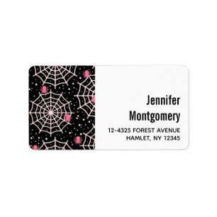Etiqueta Padrão de Cobwebs e aranhas do Halloween