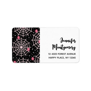 Etiqueta Padrão de Cobwebs e aranhas do Halloween