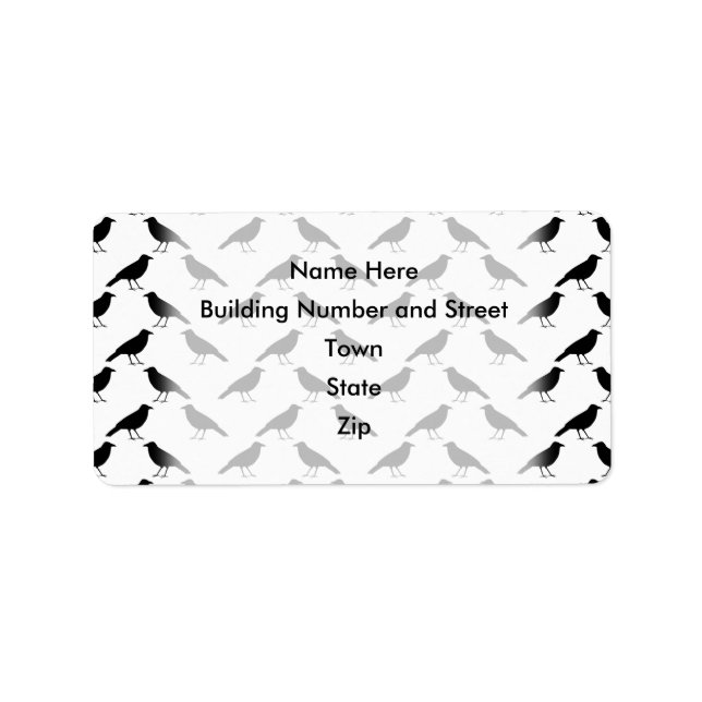 Etiqueta Padrão de Corvo. (Frente)