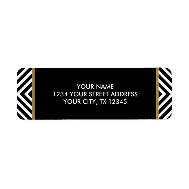 Etiqueta Padrão de Diamante Branco e Preto Geométrico Moder (Frente)