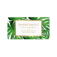 Padrão de Folhas Tropicais de Monstera de Aquarela