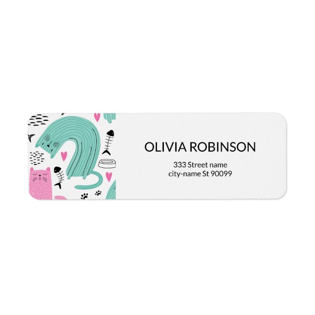 Etiqueta Padrão de Gatos Frescos (Frente)