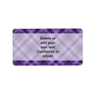 Etiqueta Padrão de gingham roxo